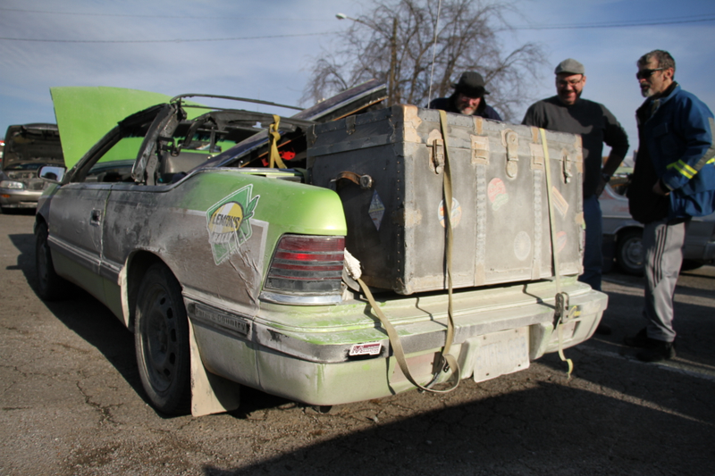 Illustration for article titled This Movie Tribute Chrysler LeBaron Got Burned to a Crisp for Snow Domination